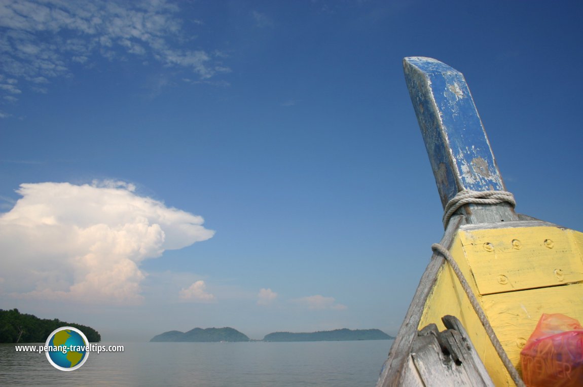 Boat approaching Pulau Aman