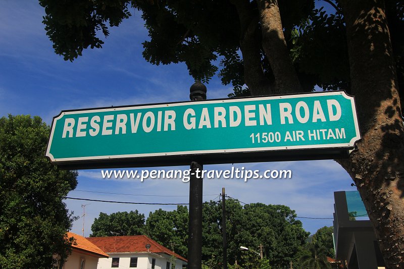 Reservoir Garden Road sign