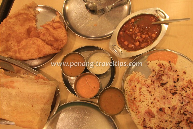 Various roti at Woodlands Vegetarian Restaurant