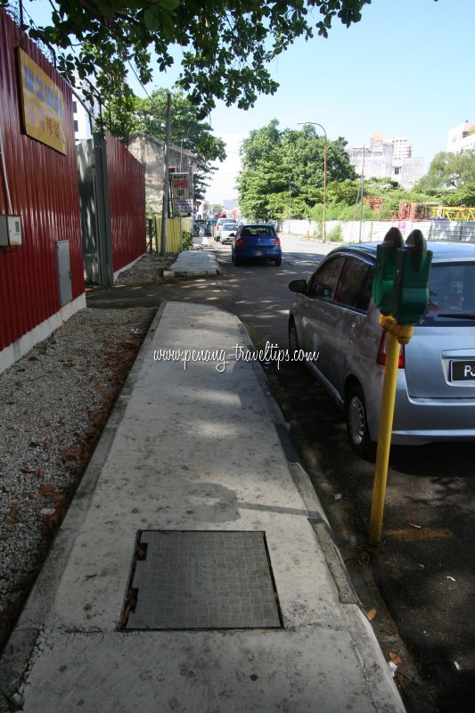 Route of bound ditch beside Transfer Road