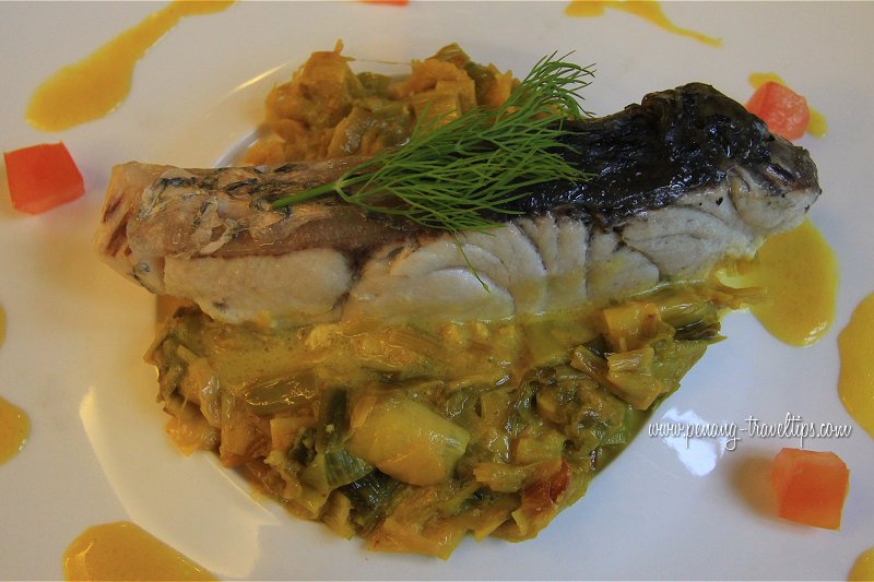 Sea bass leek fondue at Croisette Cafe Penang