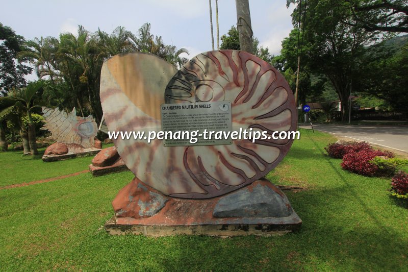 Chambered Nautilus Shell sculpture, Seashell Park