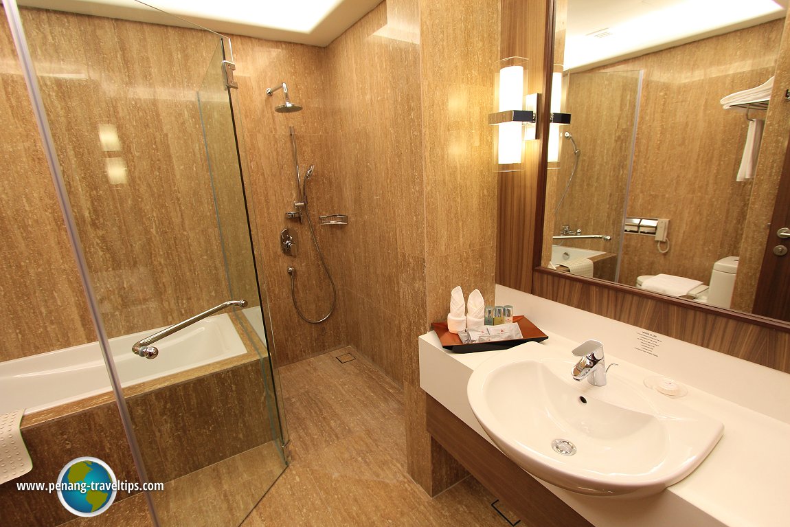 The bathroom in the Deluxe Room of The Wembley Penang