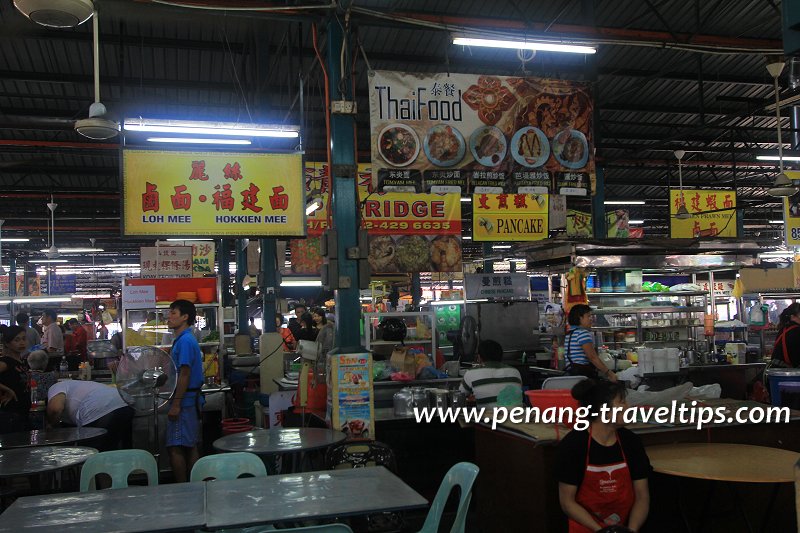 Stalls at a hawker centre