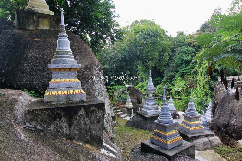 Stone stupas at Jinggangshan Penang Hill Temple