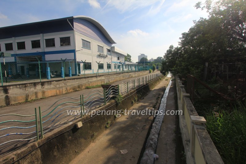 Canalized tributary of Sungai Ayer Itam