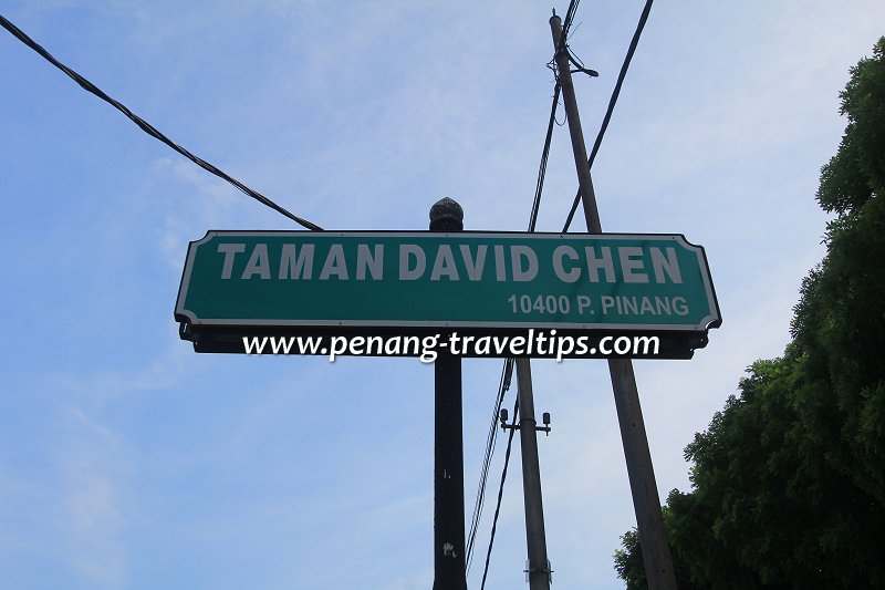 Taman David Chen road sign