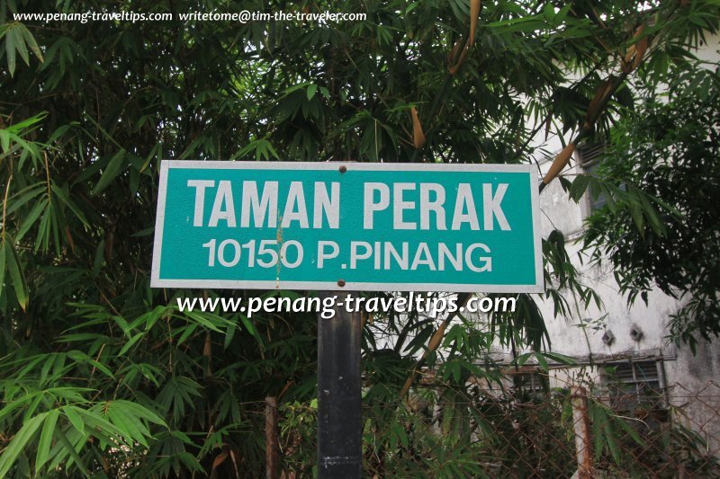 Taman Perak road sign