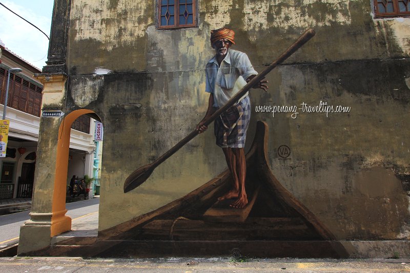 The Indian Boatman mural