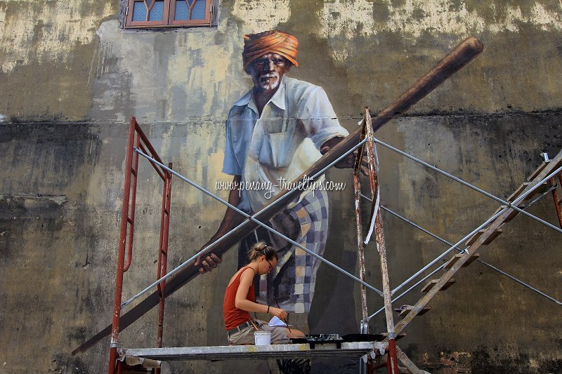 The Indian Boatman Mural by Julia Volchkova