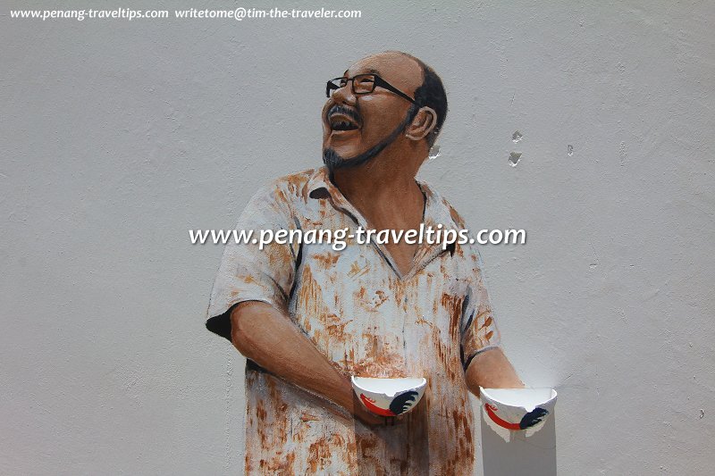 The jolly hawker on Louis Gan's mural