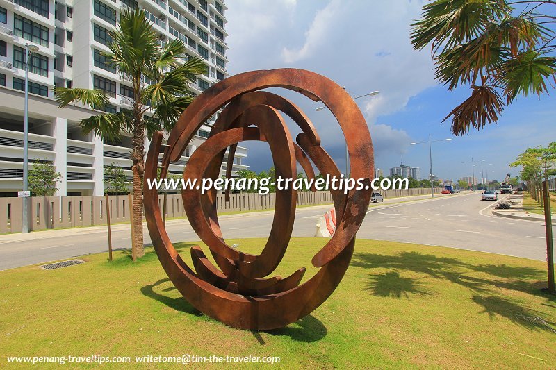 The Light Sculpture at the Pantai Sinaran Roundabout