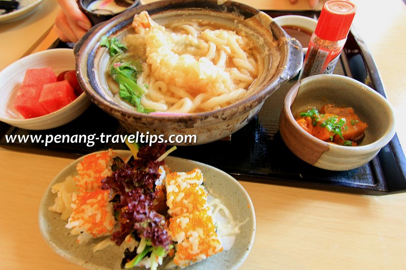 Udon and sushi set, Rakuzen