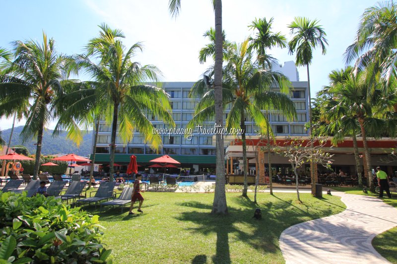 View of Holiday Inn from its lawn