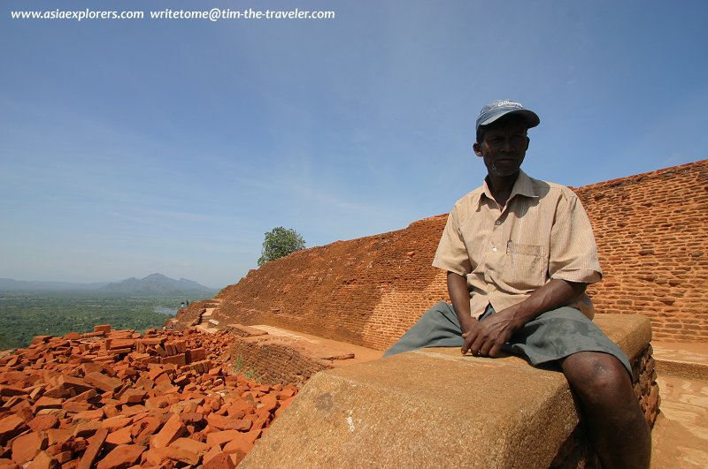 Arriving on top at Sigiriya