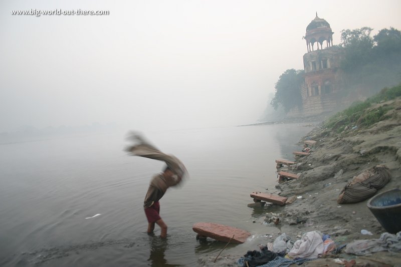 Dhoby at work on the Yamuna