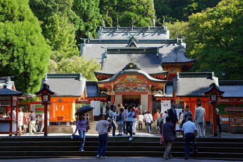 Kirishima-jingu shrine in Kirishima, Kagoshima Prefecture