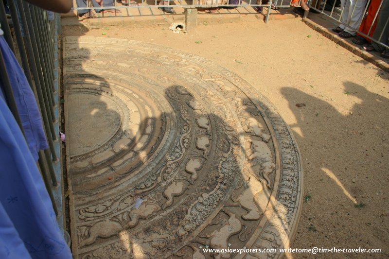 A moonstone at the Abhayagiri Vihara