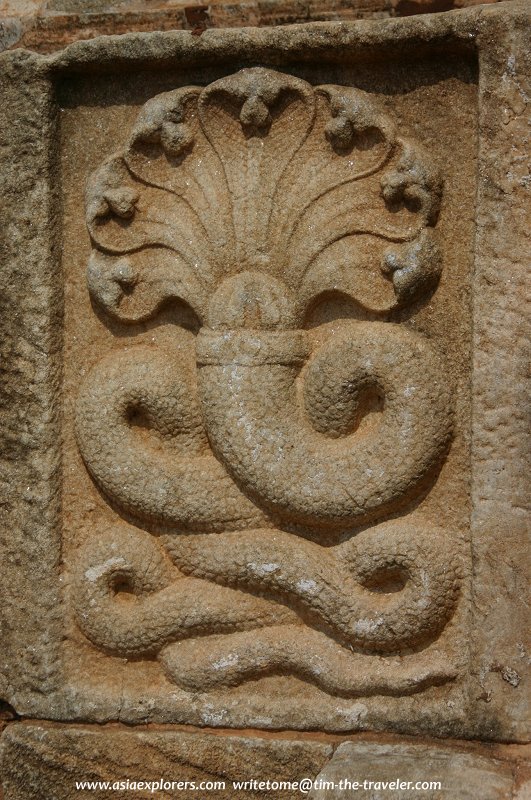Multi-headed naga relief at Jetavana Dagoba