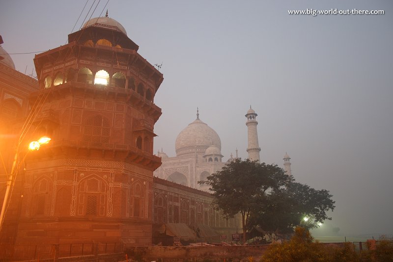 My first sight of the Taj Mahal