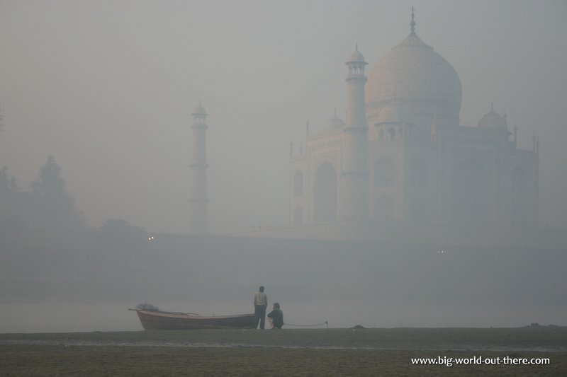 Our boatmen and the Taj