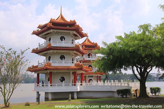 The Twin Pagodas of Chinese Garden