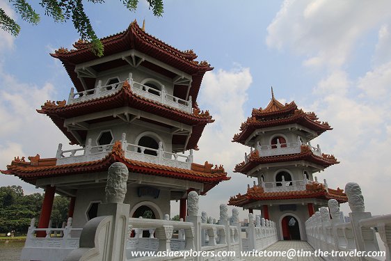 The Twin Pagodas of Chinese Garden
