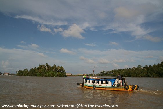 Taking a boat ride on the Terengganu River