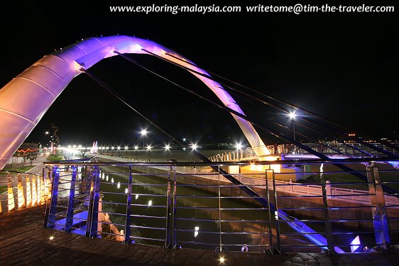 The Crescent Moon Bridge at night