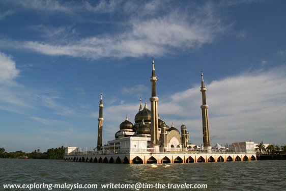 Crystal Mosque, as seen from the Terengganu River