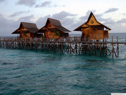 Stilt accommodation on Kapalai