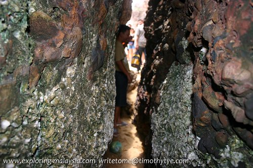 Narrow passage at Bukit Keluang