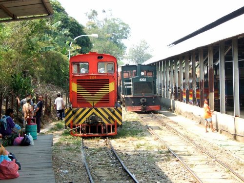 North Borneo Railway locomotives at Tenom, Sabah