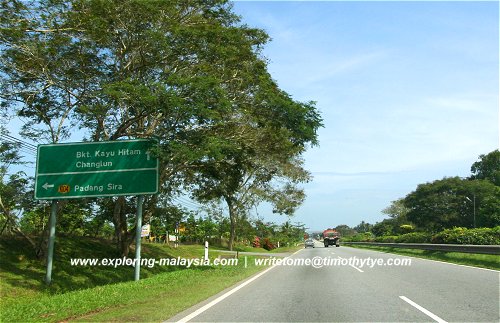 Turning to Padang Sira from North-South Expressway