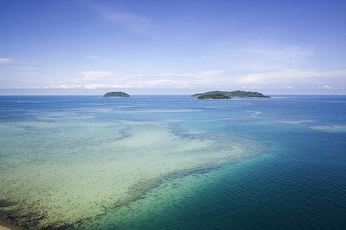 Pulau Sulug, left, Pulau Mamutik, front, Pulau Manukan, back