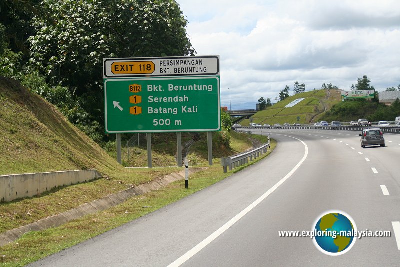 Exit 118, Bukit Beruntung Interchange