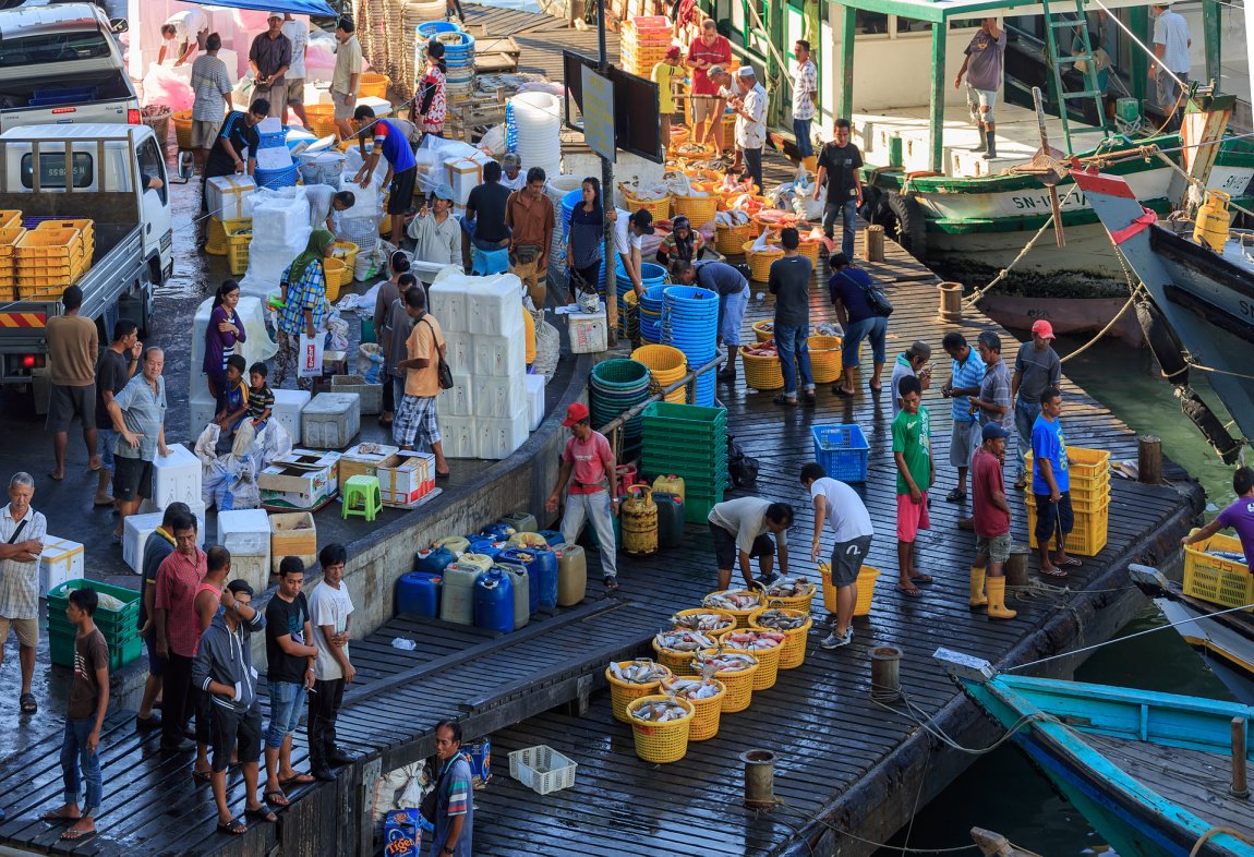 The fish market at the Sandakan Harbour
