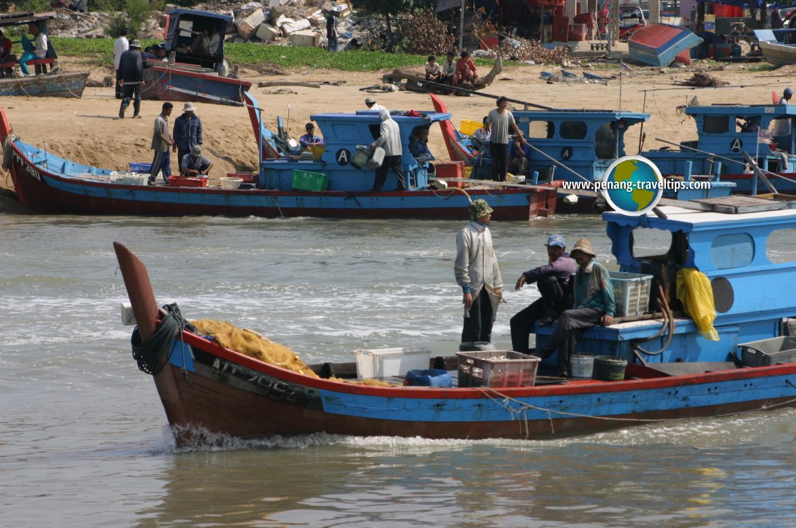 Kampung Tepi Sungai bustles with fishing boats