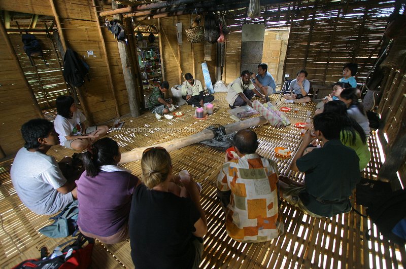 Inside an orang asli hut