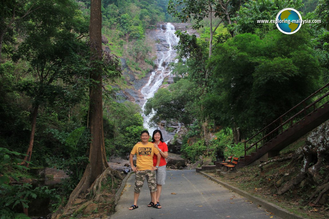 My wife and I at Seri Perigi Waterfall