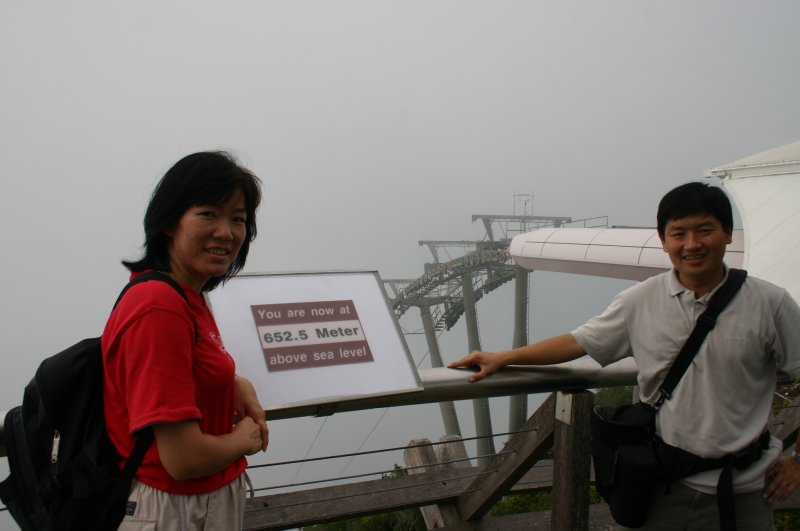 Timothy Tye and Goh Chooi Yoke at the Langkawi Sky Bridge