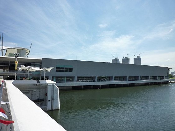 Main building of the Marina Barrage