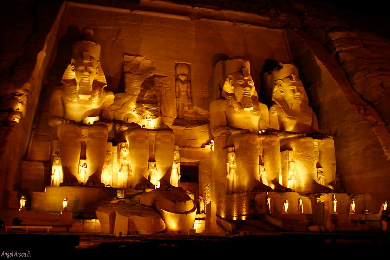 Abu Simbel Temple at night