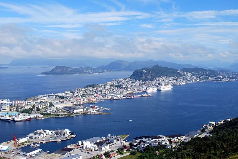 Aerial view of Ålesund