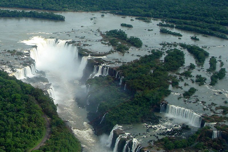 Aerial view of Iguazu Falls