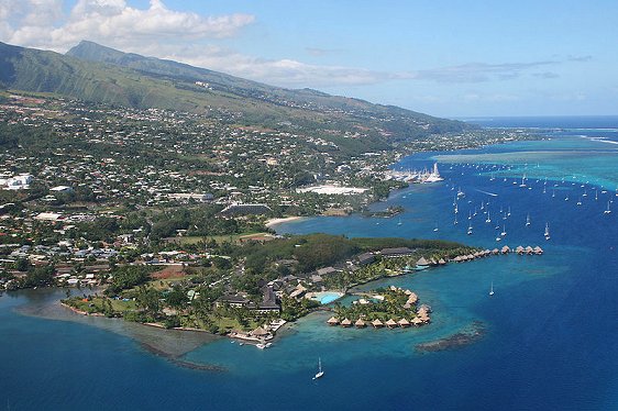 Aerial view of Papeete, Tahiti