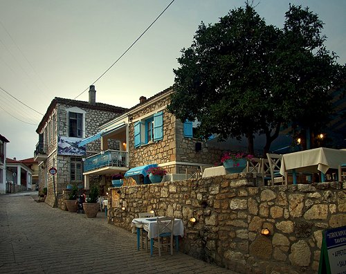 Village of Afytos in Chalkidiki Prefecture, West Macedonia Periphery