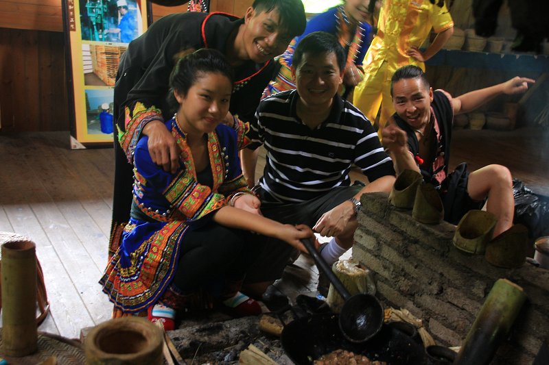 The Ainu people and I, at the Ainu cultural village