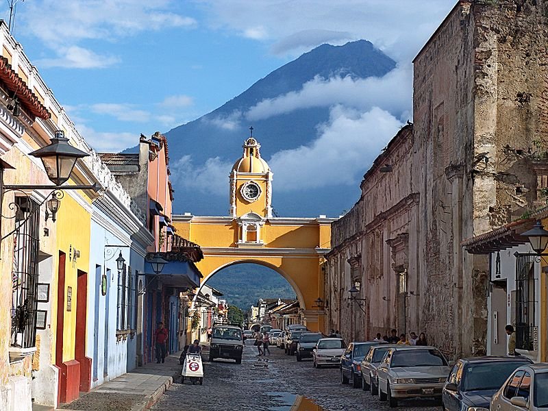 Antigua Guatemala with Vulcan de Agua in the background