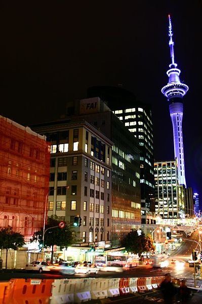 Auckland Skytower at night